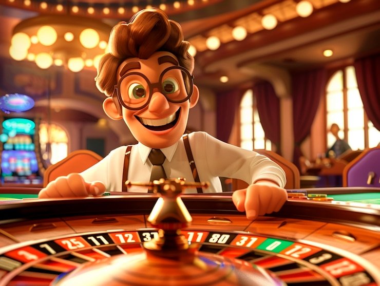 Dealer casino live mengoperasikan permainan blackjack dengan pengunjung yang antusias
